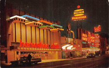 Postcard NV: Horseshoe Club at Night, Old Car, Reno, Nevada, Posted 1969 picture