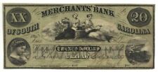 Merchants' Bank of South Carolina $20 - Obsolete Notes - Paper Money - US - Obso picture