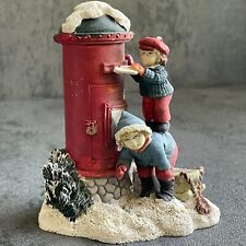 Vtg 1991 Melvyn’s Christmas Village Kids Mailing Letter Figure Miniature Ceramic picture