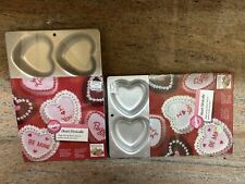 VINTAGE 1989 Set of (2) Wilton Heart Minicake Heart Mold Pans - New & Sealed picture