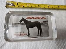 Vintage Hanley's Brewing Co Prince Albert Horse Racing Champ Glass Paper Weight picture
