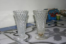 Vintage Pair of Pressed Glass Vzses picture