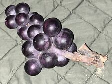 Vintage Turn Of Century Alabaster Marble Grape Cluster Wood Vine & Bonus Grapes picture