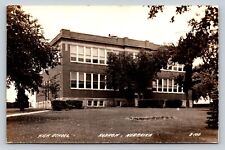c1945 RPPC HEBRON Nebraska NE High School Landscape VINTAGE Postcard picture