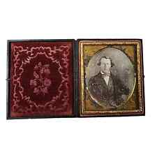 EXCELLENT 19th-C Dageurreotype, Portrait of Seated Handsome Man w/ 3pc Suit picture