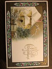 c1910 A Joyful Christmas Winsch Schmucker Gold Antique Postcard picture