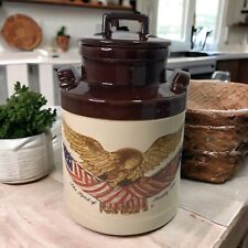 Vtg 1970s McCoy Pottery Carved Wooden Eagle 1776 Image Cookie Jar Americana picture