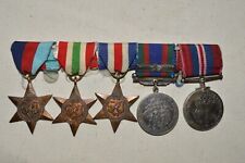 WWII Medal Group Canada Bronze Stars + Silver Voluntary / 1939-45 War / Mounted picture