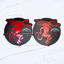 Fireball Metal Tin Tacker - Embossed Sign Fireball Whisky SET OF 2 - BRAND NEW picture