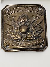 Antique French Fireman Officer  Sapeurs Pompiers Metal sheild STAMPED #506..Cb picture