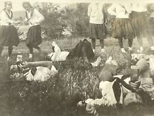 SD Photograph Group Girls Drinking Soda Pop On Backs Contest 1910-20's picture