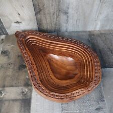 Pear Shaped Wood Collapsible Fruit Bowl Kitchen Decor Wooden picture