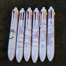 (6) Kawaii Cute KUROMI Multi Color Pen Retractable Ballpoint Pen Writing🌸 picture