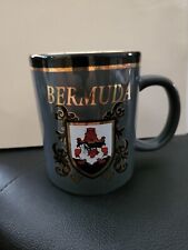 Bermuda Coffee Mug Gray, Red, And Gold With Crest Speckled Hot Chocolate Mug picture