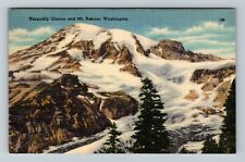 WA-Washington, Nisqually Glacier & Mt. Rainier, Vintage Postcard picture