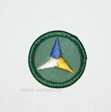 Vintage 1970s Girl Scouts Multi-Color Triangle Red Yellow Blue Merit Badge Patch picture