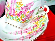 Radfords tea cup and saucer painted Foxglove teacup England 1940s footed   picture