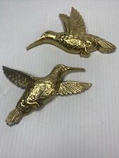 Vtg Homco Syroco Gold Hummingbird Wall Hanging Set of 2 7669 Made in USA 1985 picture
