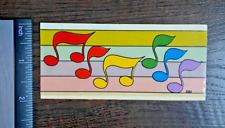 Vintage 1980’s BJ Decal Lg Clear Sticker Strip Rainbow MUSIC NOTES Staff- Rare picture