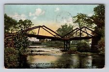 Canton OH- Ohio, Bridge & Creek In Cooks Park, Antique, Vintage c1909 Postcard picture