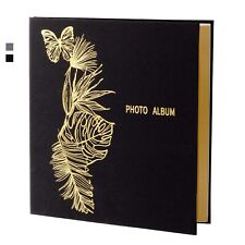 Photo Album Self Adhesive Pages Large Self - Stick Picture Albums with Gold F... picture