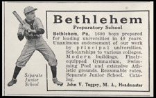 1918 BETHLEHEM PREPARATORY SCHOOL for Boys Pennsylvania Baseball Vtg PRINT AD picture