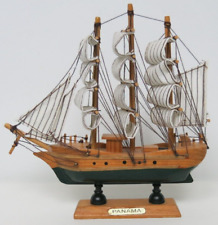 Vintage Panama Mayflower Wooden Sailing Ship Sailboat 7 3/4