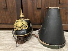 WW1 era Imperial German Bavarian Artillery NCO Pickelhaube Helmet w Box / Case picture