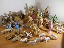 Vintage Nativity Figures Italy  Lot of 37 - See Photos - Fast Shipping picture