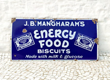 Vintage JB Mangharams Energy Food Biscuits Advertising Enamel Sign Board EB496 picture