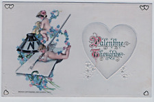 Valentine Vintage Postcard John Winsch 1914 Cupid Inkwell Fountain Pen picture