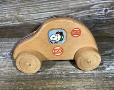 Vintage Rare Snoopy Peanuts Wooden Car Aviva Toy Co. 1965 Racer READ picture