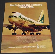 1971 Print Ad Detroit Bank & Trust Don't leave the Country without us Art Plane picture