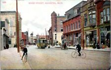 1909, River Street, MANISTEE, Michigan Postcard - A.C. Bosselman & Co. picture