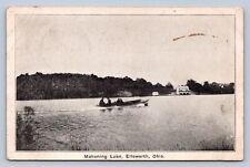 J92/ Ellsworth Ohio Postcard c1910 Mahoning Lake Home Cottage Boat  489 picture