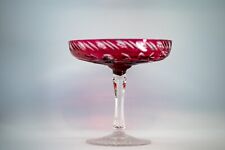 Ruby Red Cut Glass Candy Dish Compote picture