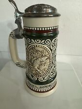 Vintage 1978 Lidded BEER STEIN Avon RAINBOW TROUT ENGLISH SETTER Brazil #525360 picture