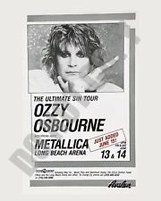 1986 Ozzy Osbourne Concert Long Beach Arena Warm-Up Metallica Ad 8x10 Photo picture