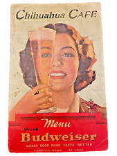 Menu 1930s Chihuahua Cafe Restaurant English Spanish Budweiser Vintage Food picture