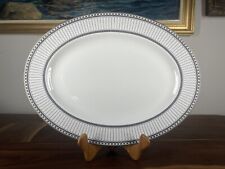 Wedgwood Colonnade Black Ulander White Gold Oval Serving Platter - 15