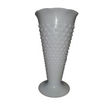 Vintage 9 inch tall Milk Glass Hobnail Vase  picture