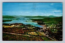 Greenville ME-Maine, Aerial View, Moosehead Lake, Vintage c1967 Postcard picture