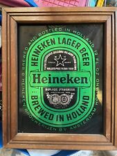 Vintage Heineken Lager Beer Brewed in Holland  Wood Framed Sign 12