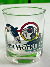 Vintage Sea World  Whiskey Glass 1986 Killer Whale Penguin Seal Sea Life NOS picture