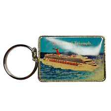 VINTAGE - CARNIVAL CRUISE LINES TRIUMPH Keyring Keychain - Enamel - 1970s picture