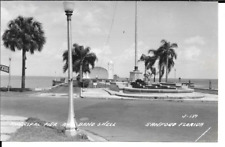 MUNICIPAL PIER AND BAND SHELL SANFORD,FLORIDA 1945 REAL PHOTO POSTCARD UNUSED N9 picture
