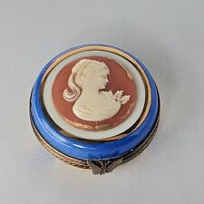 Vintage Limoge France Hand Painted Porcelain Woman's Cameo Box picture