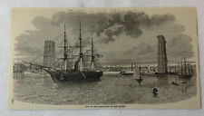 1883 magazine engraving ~ BROOKLYN BRIDGE Completion Of The Towers picture