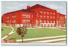 c1910 $100,000 City High School Building Exterior Field Atchison Kansas Postcard picture