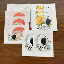 8 vintage greeting card Current Inc dalmatians 6 envelopes unused Ruth Moorehead picture
